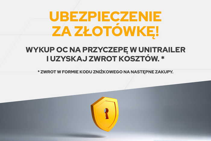 Przyczepka lekka na resorach 200x125 UNITRAILER GARDEN 201/R KIPP z burtami BIS, stelażem H-800 i pokrowcem niebieskim