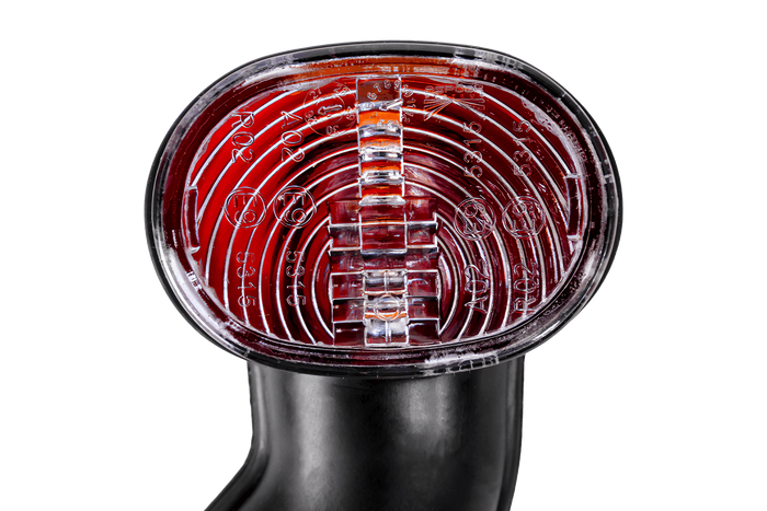 Lampy obrysowe ASPÖCK SUPERPOINT II lewa+prawa na gumowym wysięgniku z bocznym przewodem