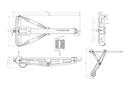 Podpora wysuwana narożna KNOTT 6X1197.007 stabilizator do przyczepy lawety 1100kg 498mm
