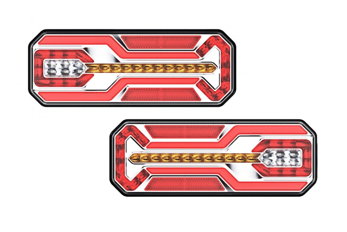 Lampy tylne TruckLED L1949+L1950 LED przewód 0,45m 6 funkcji lewa+prawa