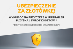 Przyczepka samochodowa na resorach 200x125 UNITRAILER GARDEN 201/R KIPP ze stelażem H-0 i pokrowcem szarym