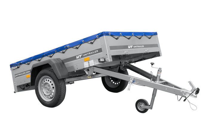 Przyczepka lekka 200x125 UNITRAILER GARDEN 201 KIPP z pokrowcem niebieskim