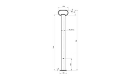 Podpora stała UNITRAILER MS 0019-700 do przyczepy lawety 150kg 48mm 700mm