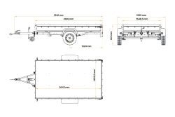 Przyczepka samochodowa na resorach 264x150 UNITRAILER GARDEN 265/R KIPP z burtami siatkowymi, stelażem H-800 i pokrowcem szarym