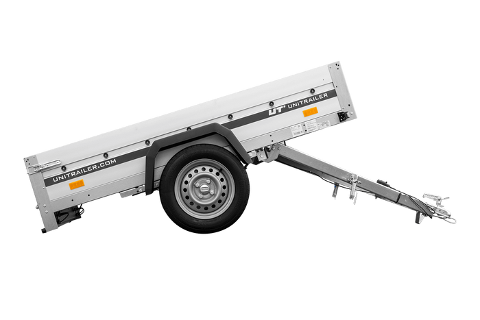 Przyczepka na resorach z burtami aluminiowymi 200x125 Unitrailer Garden 201/R KIPP ALU