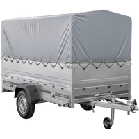 Przyczepka lekka na resorach 264x125 UNITRAILER GARDEN 264/R KIPP z burtami BIS, stelażem H-800 i pokrowcem szarym