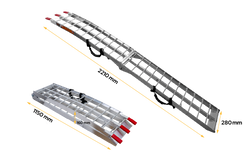 Najazd składany UNITRAILER ALR002 rampa najazdowa aluminiowa do przyczepy lawety 221cm 340kg z pasem